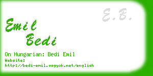 emil bedi business card